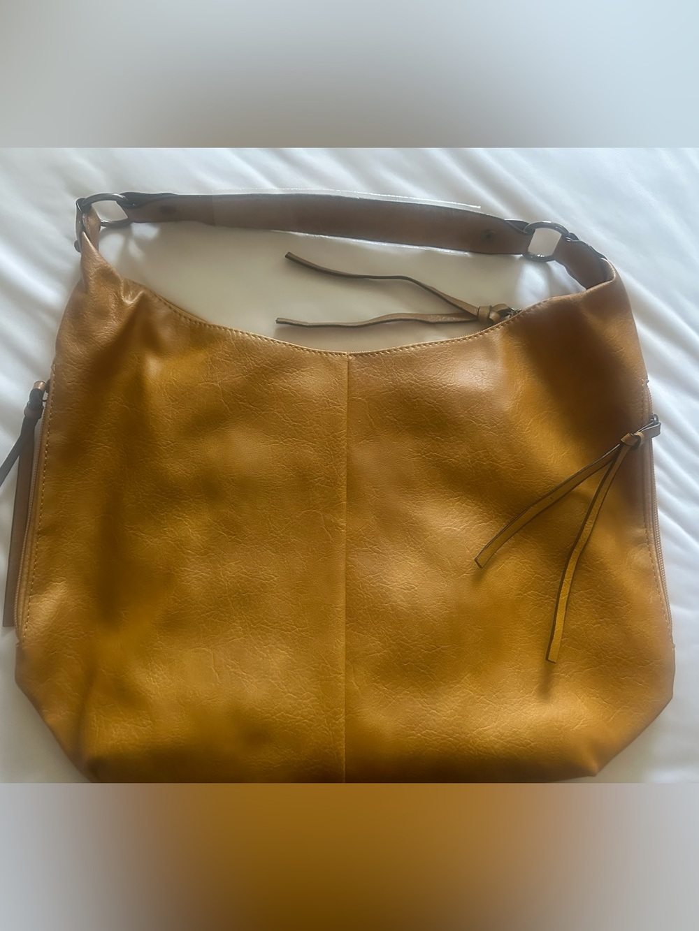 Classic Slouchy Shoulder Bag in Mustard w/ Crossbody and Coin Purse